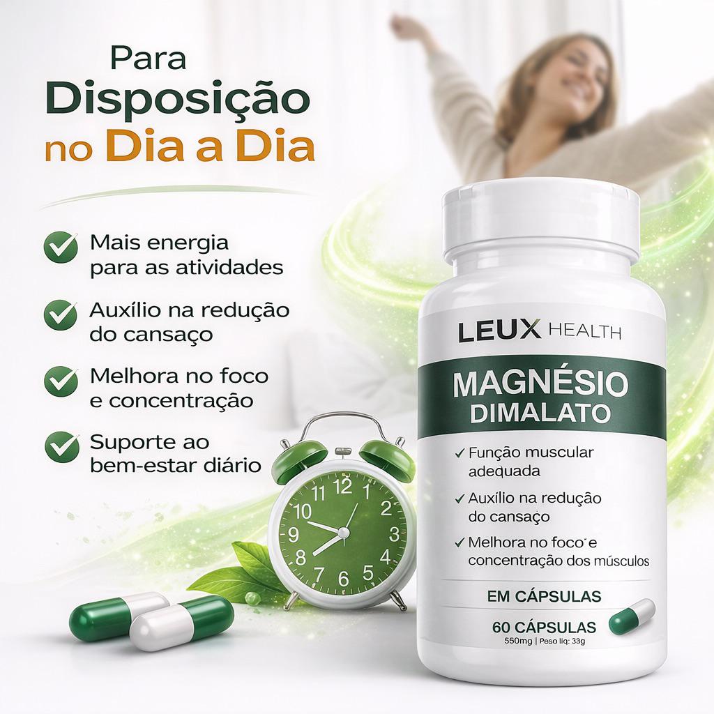 Kit 5x Magnésio Dimalato 550mg – 300 Cápsulas | Custo-Benefício | Melhora do Sono e Saúde Muscular